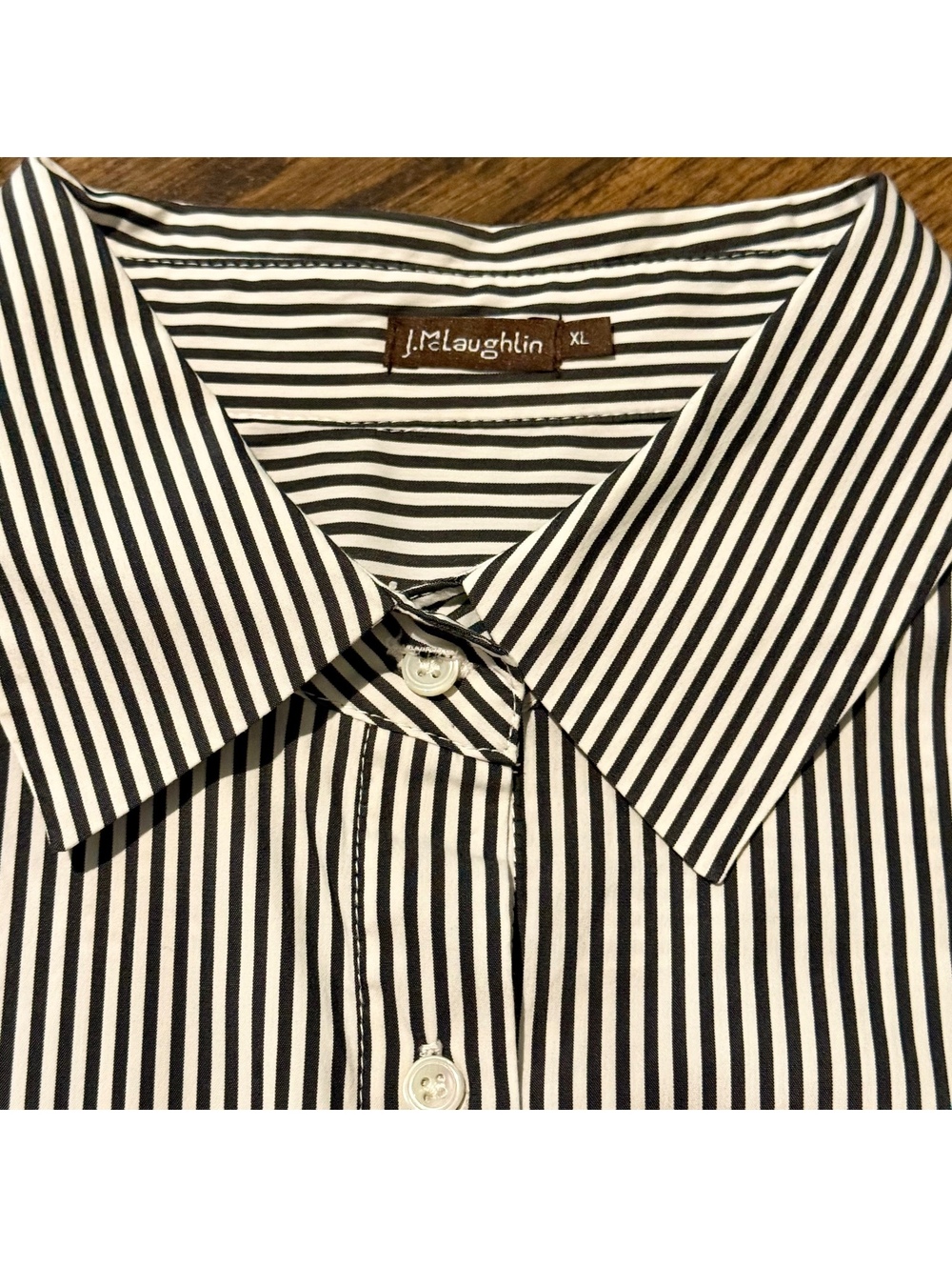 J.McLaughlin Flannery Striped Long Sleeve Collared Button Down SZ XL - Picture 3 of 8